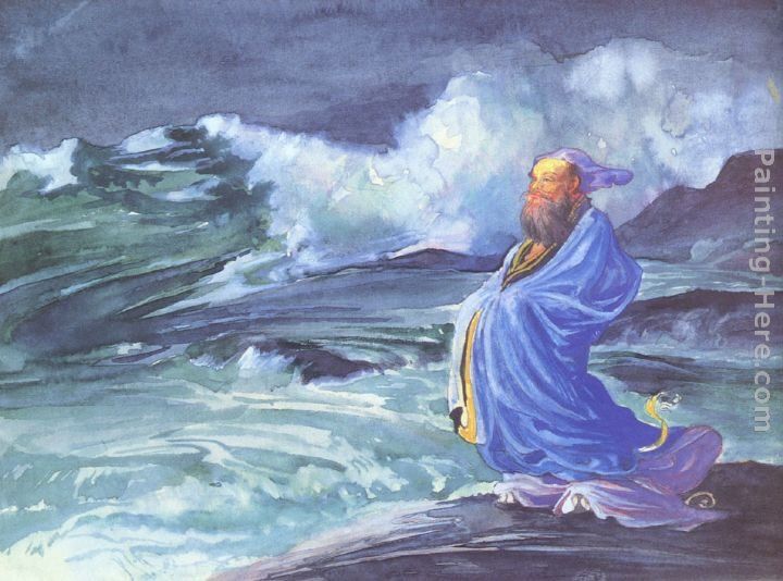 John LaFarge A Rishi calling up a Storm, Japanese folklore